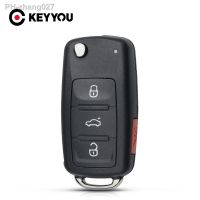 KEYYOU For VW Eos Golf GTI Passat Touareg Jetta Beetle Polo Up Tiguan Touran Touareg 5K0837202AD Remote Key Shell Case 4 Buttons