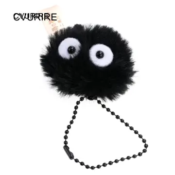 Anime Spirited Away Black Monster Fluffy Real Fox Fur Ball PomPom