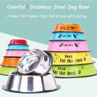 Pet Dog Stainless Steel Bowls Non-slip Anti-fall Durable Cat Dogs Feeding Bowl Puppy Drink Water Feeder Pets Outdoor Food Dish