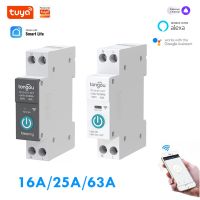 【YF】 Tuya WiFi Smart Circuit Breaker 1P 63A DIN Rail with Energy Meter Life APP Remote Control Voice for Alice Alexa Google