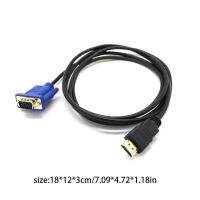 1M HDMI-compatible To VGA D-SUB Male Video Ad Ter Cable Lead For TV PC Computer Durable Video Ad Ter Cable