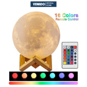 Đèn led mặt trăng Moon Lamp 3D size 12cm cảm biến đổi màu 16 màu và 3 màu