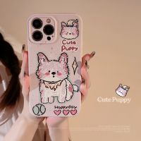 Cute pink dog drop proof phone case tpu silicone for apple iphone 11 12 13 14 pro max