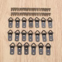 20 Pcs Zinc Alloy Triangle D Ring Hangers Photo Frame Hooks Picture Wall Holder w/screws Antique Bronze/Red Copper/Sliver