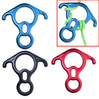 50KN Rock Climbing Aluminium Terminal 8 Word Ring Descender With Bent-Ear Rescue Figure Downhill Rope Rappel Belaying Rigging