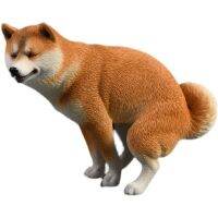 2023JQK Shiba Inu โมเดลประติมากรรมทรายรูปสัตว์สร้างสรรค์ตลกไม้สีดำอึลูกสุนัขของตกแต่งเดสก์ท็อปของเล่นตกแต่ง