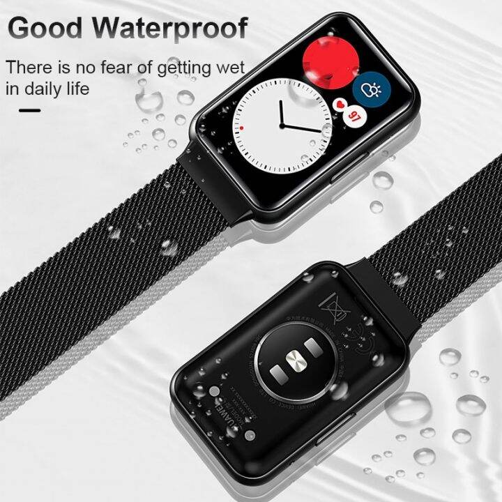 metal-band-for-huawei-watch-fit-fit-2-strap-with-case-tpu-screen-protector-watch-fit-bracelet-milanese-magnetic-loop-watchband