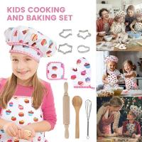 Simulation kitchen toys role playing game brain game 11-piece childrens chef set kitchen toy cooking and baking set kitchen toy chef costume cosp