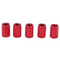 5x aluminum alloy bicycle valve caps red