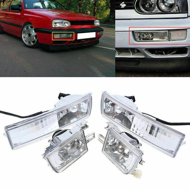 4pcs-front-bumper-clear-fog-turn-signal-light-lamp-lh-amp-rh-for-mk3-golf-jetta-1993-1998