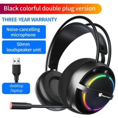 Wired Headphones With Microphone Over Gaming RGB Ear Headsets Bass HiFi 7.1 Channel Music Stereo Earphone For PS34 Laptop Pc