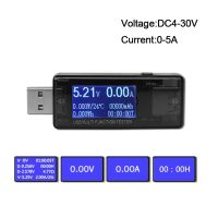 -UT 5A USB Color Screen Tester 0.96-Inch IPS Voltmeter Power Capacity Fast Charging Protocol QC2.0/3.0 Charger Tester