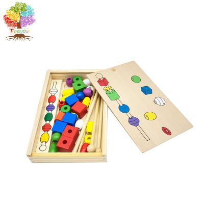 Montessori ของเล่นไม้หลากสีสําหรับเด็ก 2 ปี