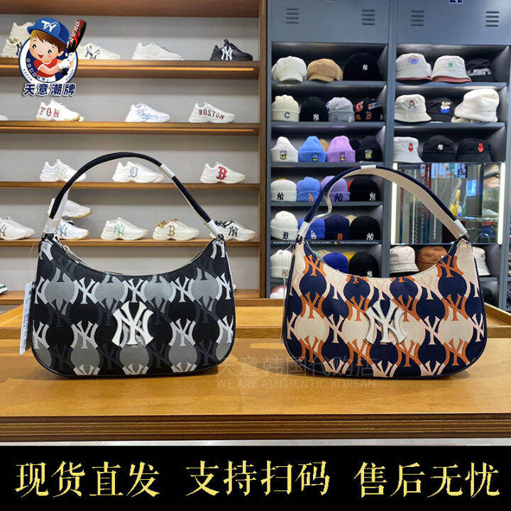 korean-mlb-new-hand-held-fireworks-underarm-bag-casual-ny-letter-tote-contrast-color-retro-camouflage-full-standard-shoulder-bag