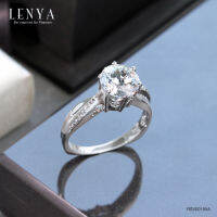 Lenya Jewelry  แหวน เพชร DiamondLike เม็ดใหญ่ ประดับด้วย Cubic Zirconia วิ่งโค้งเข้าหาใจกลางแหวน ให้ความรู้สึกสุดหรูพร้อมอ่อนโค้งภายในวงเดียว