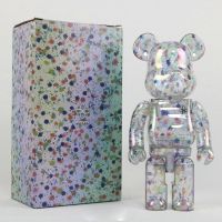 Bearbrick ดอกไม้หักอาคารบล็อกหมี400% 28เซนติเมตรน้ำเล่นตุ๊กตาตุ๊กตา ABS ร่วมเสียงรุนแรงหมีเครื่องประดับ