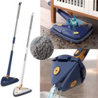 ใหม่ Retractable Triangle Mop 360 ° Rotary Adjustable Extruding Wet And Dry Dual-Use Window Cleaner Floor Ceiling Household Cleaning Tool