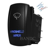 【CW】WINDSHIELD WIPER Rocker Switch，Laser-Etched 7P On-Off-On DPDT Led Lights Button for Car Boat ARB NARVA Carling，Jumper Wires Set