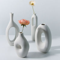 1Pcs Simple Vase Ins Style Ceramic Flower Arrangement Flowers Dry Home Homestay Furnishings Bedroom Desktop Set