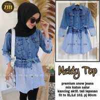 Priskilla Tops Meldy Top WD วัสดุกางเกงยีนส์ Tunic Busui Tunic วัยรุ่น Kekinian Tunic ล่าสุด Import