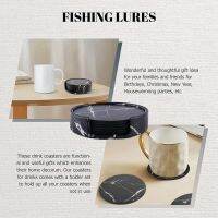 Coasters for Drinks 6-Piece with Holder,Black Round Cup Mat Pad Set Of Home and Kitchen Use