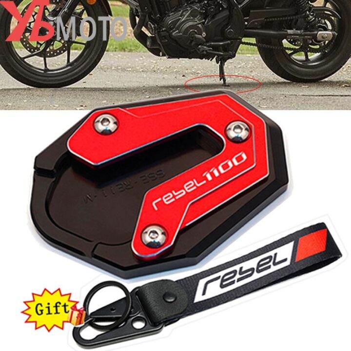 Motorfiets Standaard Pad Aluminium - Voor Honda Rebel 1100 CMX CMX1100 - Antislip Zijstandaard Verlenging B-Red