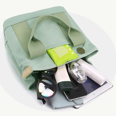 Yotjar กระเป๋าผ้าแคนวาสสำหรับผู้หญิง,กระเป๋ากระเป๋าถือลำลอง Tas Jinjing Travel ผ้าใบพร้อมช่องใส่ของมือจับด้านบน