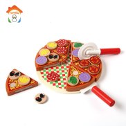 27Pcs Bánh Pizza đồ chơi bằng gỗ Thực Phẩm Nấu Ăn Mô Phỏng Bộ Đồ Ăn Trẻ Em