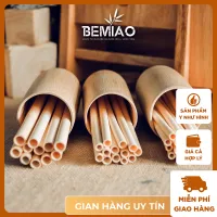 Ống hút tre gỗ dài xuất khẩu chất lượng cao cấp thân thiện môi trường dùng được nhiều lần Bemiao Shop