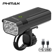 PHMAX Đèn Xe Đạp Đèn LED Sạc USB Chống Mưa Đèn Trước Đường 900 Lumens Đèn
