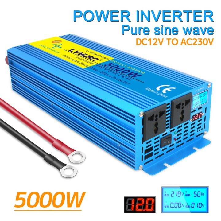 Pure Sine Wave Inverter DC 12v To AC 220v 2000W 3000W 4000W Volt LED ...