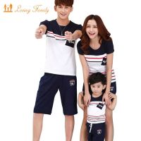 【YF】 Family Look 2021 Summer clothing Mother Daughter Dress Matching Outfits Cotton Father Son T-shirt and pant