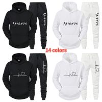 【DT】hot！ 2PCS Sets Friend Printed Female Tracksuit Sweatshirts Pullover Joggers Sweatpants Outfits