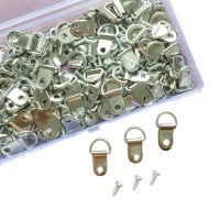 100pcsset D Ring Hanging Picture Frame Strap Hanger Hooks Oil Painting Mirror Hanger with Screws Kit