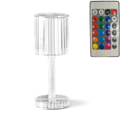 LED Night Light Diamond Table Lamp 5V USB Rechargeable Remote Control RGB Decorative Desk Lamp For Bedroom Bedside Lamp Crystal