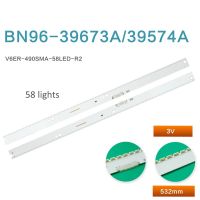 แถบไฟแบล็คไลท์ Led 2ชิ้น/เซ็ตสำหรับ V6ER-490SMA Samsung/BN96-39673A SMB-58LED-R2/แถบหลอดไฟแอลซีดี39674A