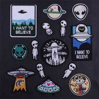 Ufo Space Alien Embroidered Patches for Clothing Thermoadhesive Badges Pvc Patch Thermal Stickers for Fabric Clothes Appliques Haberdashery