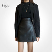 Womens Leather Skirts Black Gothic High Waist Split Short Skirt Fashion Vintage Casual Bottoms Plus Size Female Y2k Clothes