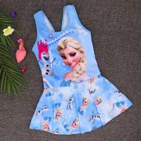 ✟❦∈ ชุดว่ายน้ําวันพีช ลายการ์ตูน Frozen Monokini เหมาะกับชายหาด สําหรับเด็กผู้หญิง