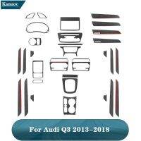 ที่หุ้มสติกเกอร์คาร์บอนไฟเบอร์สีดำอุปกรณ์ตกแต่งภายในรถยนต์สำหรับรถ Audi Q3 2013 2014 2015 2016 2017 2018