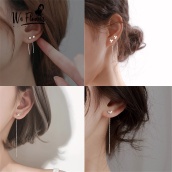 We Flower Trendy s925 Silver Butterfly Heart Long Tassel Chain Dangle Earrings for Women Girls Fashion Earring Jewelry