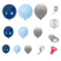 Blue Balloon Garland Arch Kit with Night Blue Macaron Blue Metallic Balloons for Birthday, Baby Shower Party Decorations