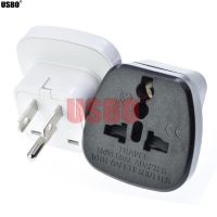 Black white 10A 250V 3 pin AU UK US EU to USA Canada Mexico Japan travel adapter plug socket convertor with safety door type-B