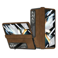 เคสแบบพับฟิล์มกระจกเทมเปอร์ด้านหน้า4ชิ้นสำหรับ Samsung Galaxy Z พับ Fold4 4เต็มรูปแบบฝาครอบ S สำหรับ Samsung Z ที่วางปากกา