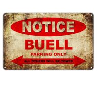 Vintage Notice Buell Motorcycles Parking Only All Others Will Be Towed Tin Sign Retro Metal Sign Metal Poster Metal Decor Wall