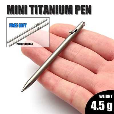 ปากกาโลหะสำหรับเก็บปากกาเขียนในกระเป๋าเครื่องมือ EDC กลางแจ้งมากๆปากกาไทเทเนียมน้ำหนักเบา