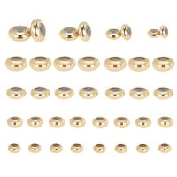 1Box 40Pcs 4 Style Brass Beads with Rubber Inside Slider Beads Stopper Beads Long-Lasting Plated Rondelle Real 24K Gold Plated &amp; Stainless Steel Color 10pcs/style