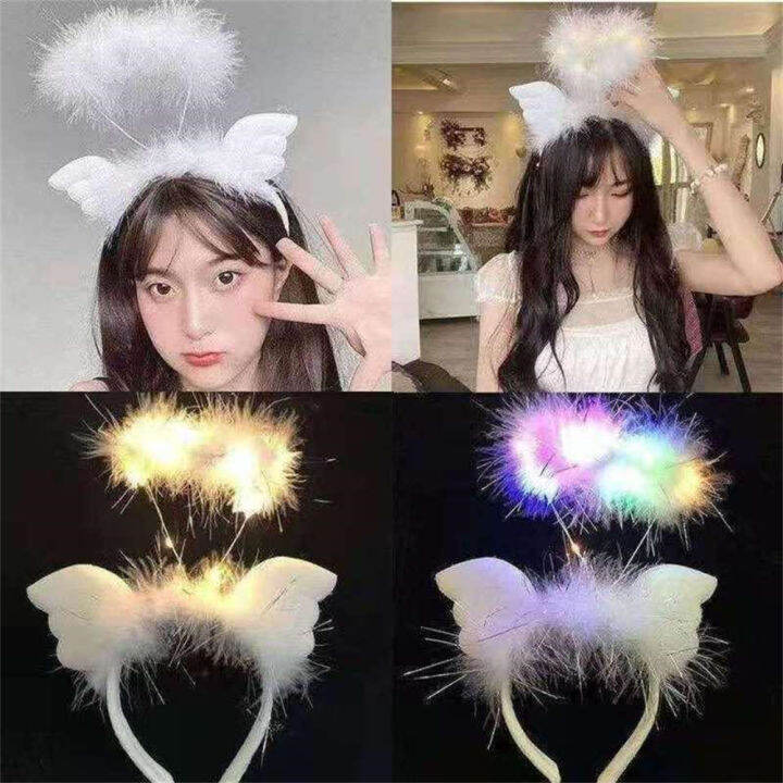 anime-cosplay-hair-accessory-feather-glowing-headpiece-fairy-hair-hoop-glowing-headband-angel-wings-headband