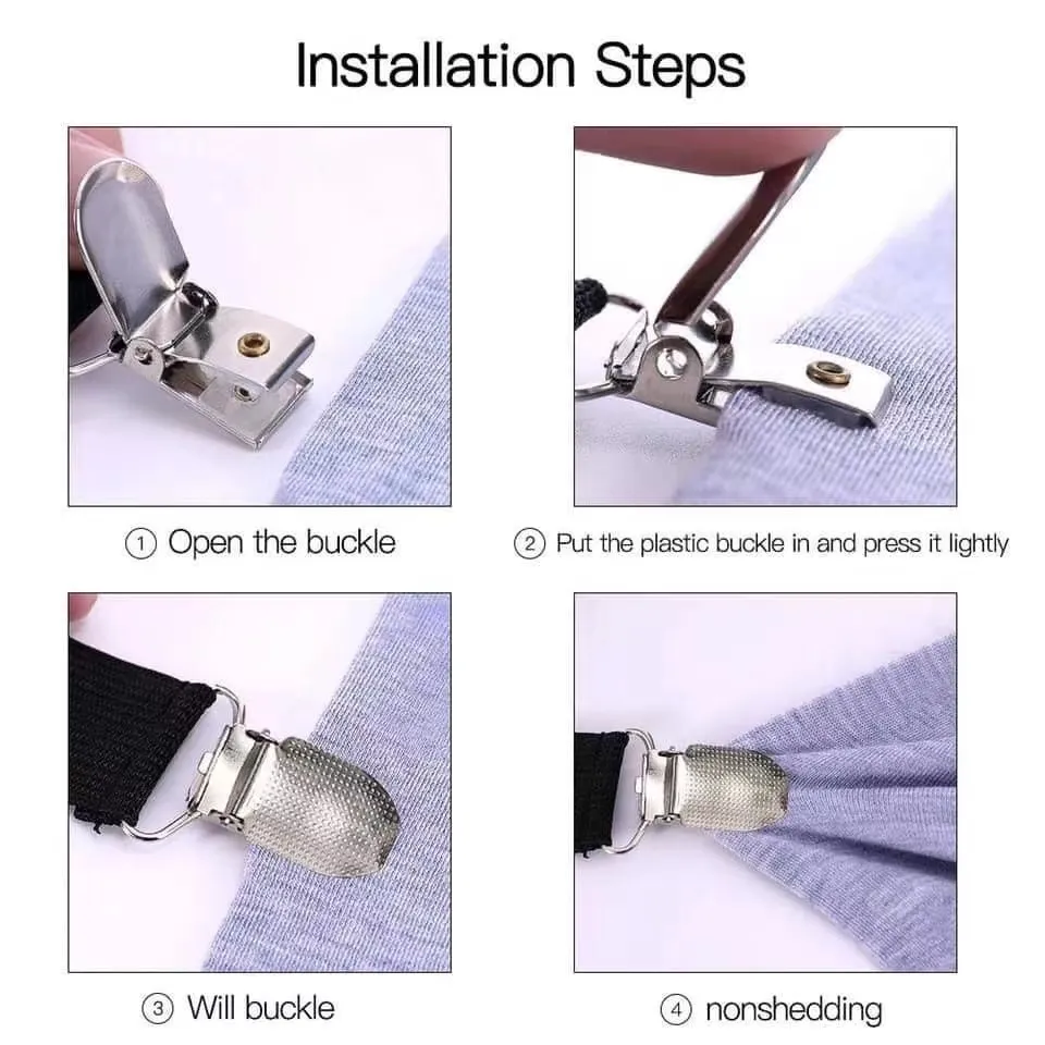 6 Sides Bed Sheet Clips Suspender Fastener Adjustable Elastic Sheet Straps  Mattress Holder Strap