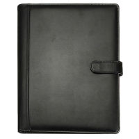 Black A4 Executive Conference Folder Portfolio PU Leather Document Organiser